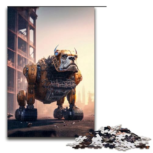 1000 teiliges Puzzle Bulldogge für Erwachsene Holzpuzzle anspruchsvolles Spiel 1000 Teile (75 x 50 cm) von ouynngjing