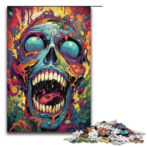 1000-teiliges Puzzle Bunte Fantasy-Monster Puzzle für Erwachsene Holzpuzzle Familienspiel 1000 Teile (38 x 26 cm) von ouynngjing