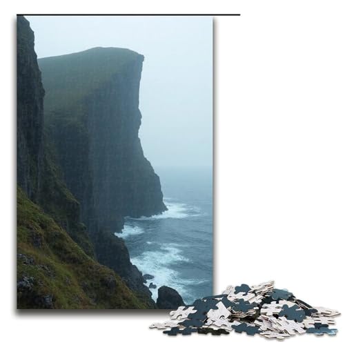 1000-teiliges Puzzle Cliff Jigsaw für Erwachsene Holzpuzzle anspruchsvolles Spiel 1000 Teile (75 x 50 cm) von ouynngjing