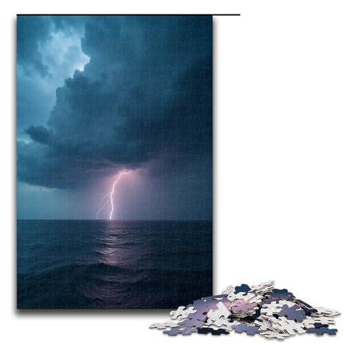 1000-teiliges Puzzle Der Sturm kommt Holzpuzzle für Erwachsene und Kinder pädagogisches Spielzeug zum Stressabbau Puzzle 1000 Teile (75 x 50 cm) von ouynngjing