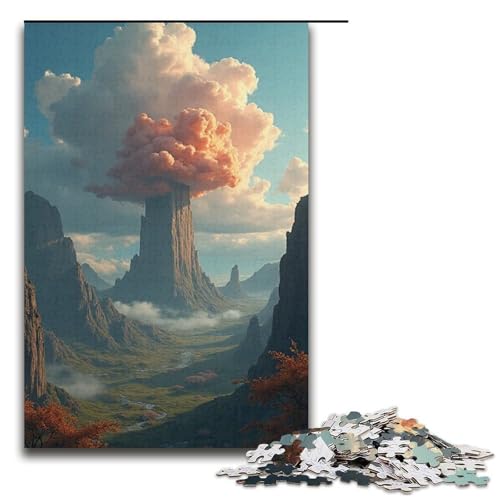 1000-teiliges Puzzle Dreamland Jigsaw für Erwachsene und Kinder Holzpuzzle pädagogisches Spielzeug zum Stressabbau Puzzle 1000 Teile (38 x 26 cm) von ouynngjing