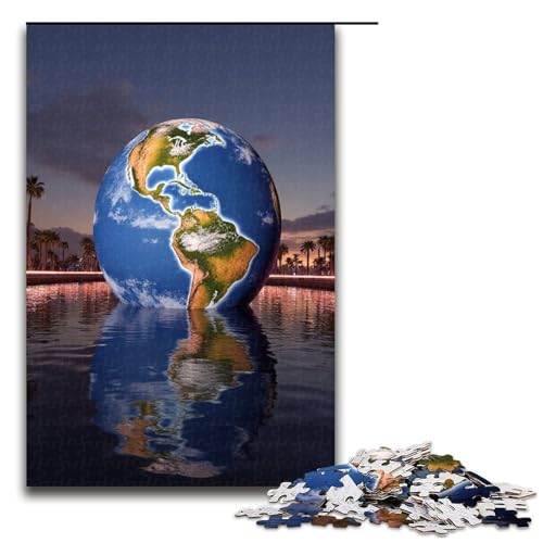 1000-teiliges Puzzle Erde für Erwachsene Holzpuzzle anspruchsvolles Spiel 1000 Teile (75 x 50 cm) von ouynngjing