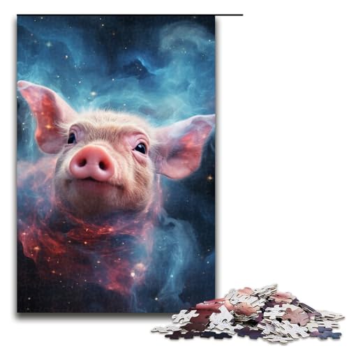 1000-teiliges Puzzle Galaxien Schweine Puzzle für Erwachsene Holzpuzzle Herausforderndes Spiel 1000 PCS von ouynngjing