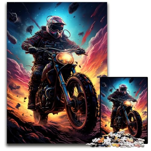 1000-teiliges Puzzle Gemälde Motorradfahrer Holzpuzzle anspruchsvolles DIY-Denkspiel perfektes Familienspiel oder dekoratives Geschenk 1000 PCS (75x50cm) von ouynngjing