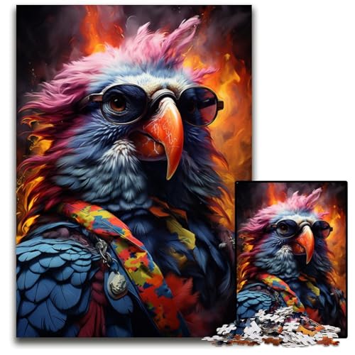 1000-teiliges Puzzle Gemälde bunter Papagei anspruchsvolle Puzzles interaktives Familienspiel DIY Heimdekoration Gehirn-Herausforderung Geschenk 1000 Teile (38x26cm) von ouynngjing