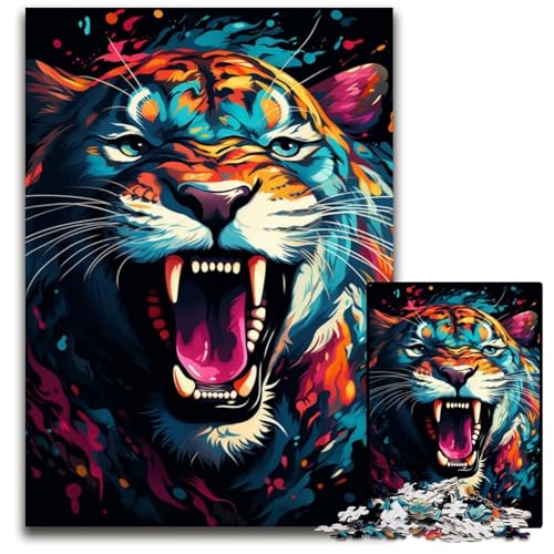 1000-teiliges Puzzle Gemälde eines Wilden Geparden Papierpuzzle anspruchsvolles DIY-Denkspiel perfektes Familienspiel oder dekoratives Geschenk 1000 Teile (38x26cm) von ouynngjing