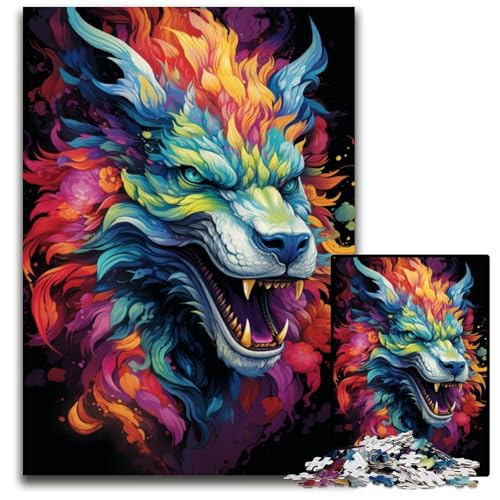 1000 teiliges Puzzle Gemälde eines bunten Drachens anspruchsvolle Puzzles anspruchsvolles Denkspiel für Teenager unterhaltsames interaktives Spiel für die ganze Familie 1000 Teile (75x50cm) von ouynngjing