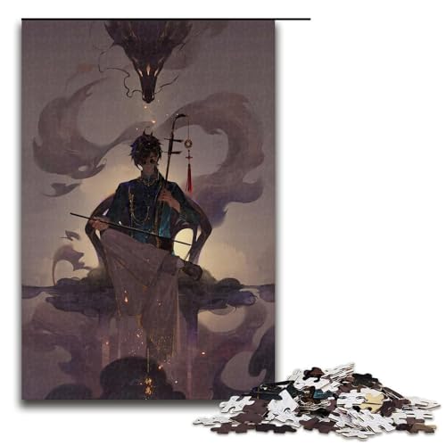 1000-teiliges Puzzle Genshin Impact Jigsaw für Erwachsene und Kinder, Holzpuzzle, pädagogisches Stressabbau-Spielzeug, Puzzle 1000 PCS von ouynngjing
