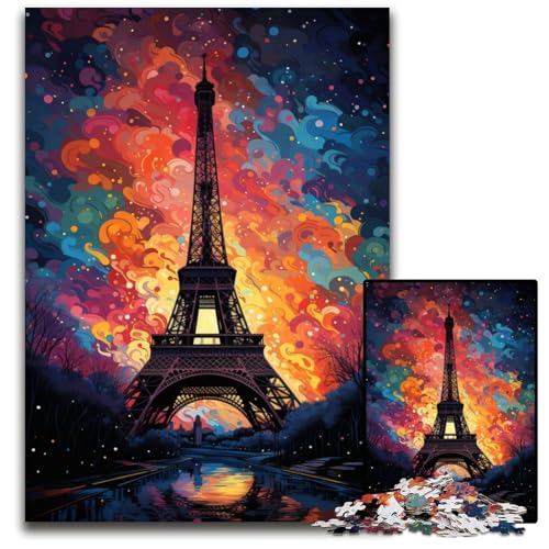 1000-teiliges Puzzle-Geschenk „Die farbenfrohe Psychedelia der Seine“ Papierpuzzle für Teenager und Familienspaß – DIY-Denkspiel als Geschenk 1000 Teile (38x26cm) von ouynngjing