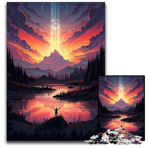 1000-teiliges Puzzle-Geschenk: Yellowstone-Nationalpark Papierpuzzle für Teenager und Familienspaß – DIY-Denkspiel als Geschenk 1000 Teile (38x26cm) von ouynngjing