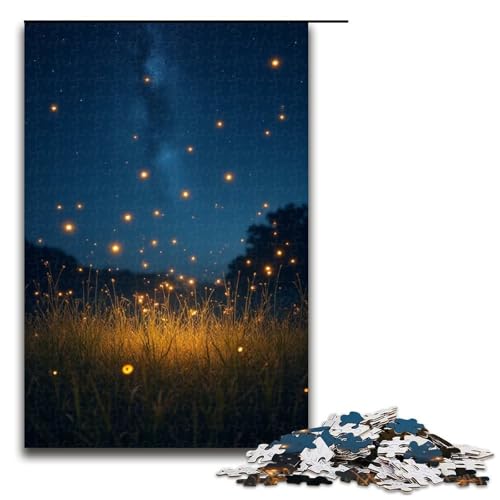 1000-teiliges Puzzle Glühwürmchen in Einer Sommernacht für Erwachsene Holzpuzzle anspruchsvolles Spiel 1000 Teile (75 x 50 cm) von ouynngjing