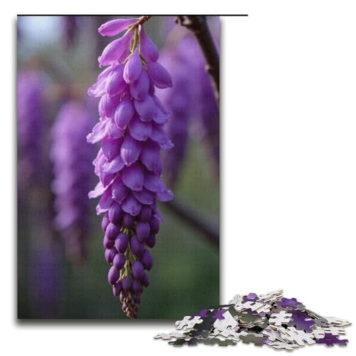 1000-teiliges Puzzle Glyzinien-Hängepuzzle für Erwachsene Holzpuzzle anspruchsvolles Spiel 1000 Teile (38 x 26 cm) von ouynngjing