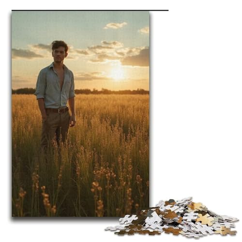 1000-teiliges Puzzle Grasland mit Morgentau für Erwachsene Holzpuzzle anspruchsvolles Spiel 1000 Teile (38 x 26 cm) von ouynngjing