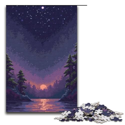 1000-teiliges Puzzle Kiefernwellen für Erwachsene Holzpuzzle anspruchsvolles Spiel 1000 Teile (38 x 26 cm) von ouynngjing