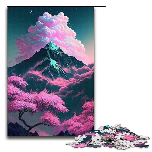 1000 teiliges Puzzle Kirschblüte Japan Art Jigsaw für Erwachsene und Kinder Holzpuzzle pädagogisches Spielzeug zum Stressabbau Puzzle 1000 PCS (75 x 50 cm) von ouynngjing