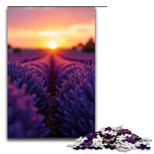 1000-teiliges Puzzle Lavendel für Erwachsene und Kinder Holzpuzzle pädagogisches Spielzeug zum Stressabbau Puzzle 1000 Teile (75 x 50 cm) von ouynngjing