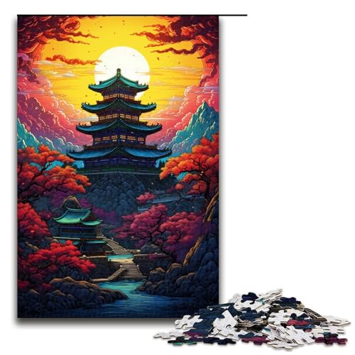 1000-teiliges Puzzle Lernspiele Bulguksa-Tempel Südkorea Puzzles für Erwachsene Holzpuzzle für Familienspaß und Spieleabend 1000 Teile (75 x 50 cm) von ouynngjing