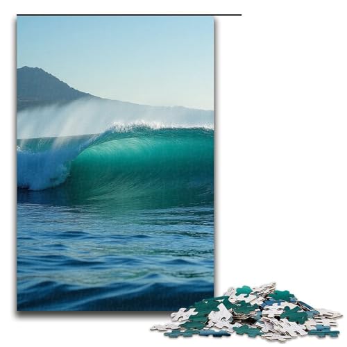 1000-teiliges Puzzle Lernspiele Kiefernwellen () Puzzles für Erwachsene Holzpuzzle für Familienspaß und Spieleabend 1000 Teile (75 x 50 cm) von ouynngjing