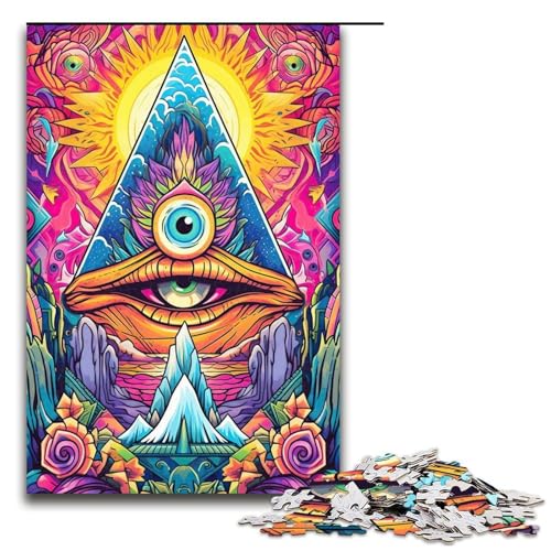 1000 teiliges Puzzle Lernspiele Psychedelische Puzzles für Erwachsene Holzpuzzle für Familienspaß und Spieleabende 1000 Teile (75 x 50 cm) von ouynngjing