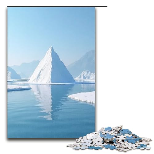 1000-teiliges Puzzle Lernspiele Salt Lake White Puzzles für Erwachsene Holzpuzzle für Familienspaß und Spieleabend 1000 Teile (75 x 50 cm) von ouynngjing