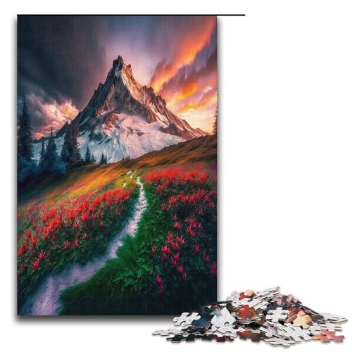 1000 teiliges Puzzle Lernspiele Schneeberg Puzzle für Erwachsene Holzpuzzle für Familienspaß und Spieleabend 1000 Teile (38 x 26 cm) von ouynngjing