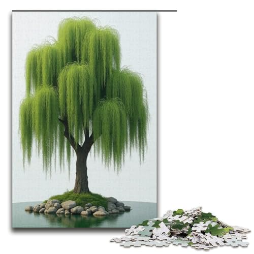 1000-teiliges Puzzle Lernspiele Willow Tree-Puzzles für Erwachsene Holzpuzzle für Familienspaß und Spieleabende 1000 Teile (38 x 26 cm) von ouynngjing