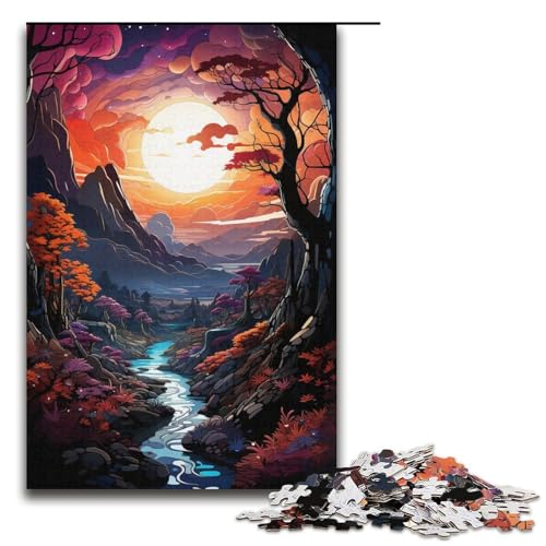 1000-teiliges Puzzle Lernspiele wunderschöne Fantasielandschaft Puzzles für Erwachsene Holzpuzzle für Familienspaß und Spieleabend 1000 Teile (38 x 26 cm) von ouynngjing