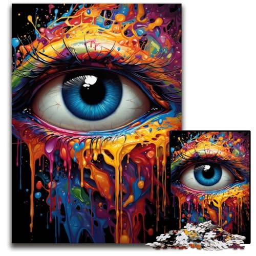 1000-teiliges Puzzle Malen Farbe Augen anspruchsvolle Puzzles Familienaktivität Denksportaufgabe Heimdekoration 1000 PCS (38x26cm) von ouynngjing