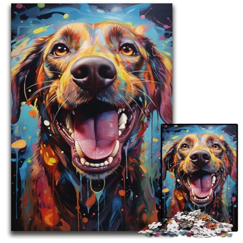 1000-teiliges Puzzle Malen Farbe Hunde-Papierpuzzle anspruchsvolles DIY-Denkspiel perfektes Familienspiel oder dekoratives Geschenk 1000 PCS (38x26cm) von ouynngjing