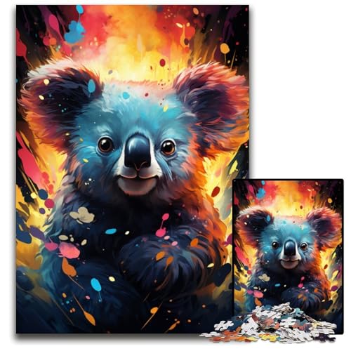 1000-teiliges Puzzle Malen Farbe Koala Holzpuzzle anspruchsvolles DIY-Denkspiel perfektes Familienspiel oder dekoratives Geschenk 1000 PCS (75x50cm) von ouynngjing