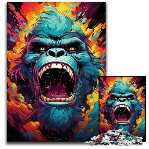 1000-teiliges Puzzle Malen Farbe Orang-Utan anspruchsvolle Puzzles interaktives Familienspiel DIY Heimdekoration Gehirn-Herausforderung Geschenk 1000 PCS (75x50cm) von ouynngjing