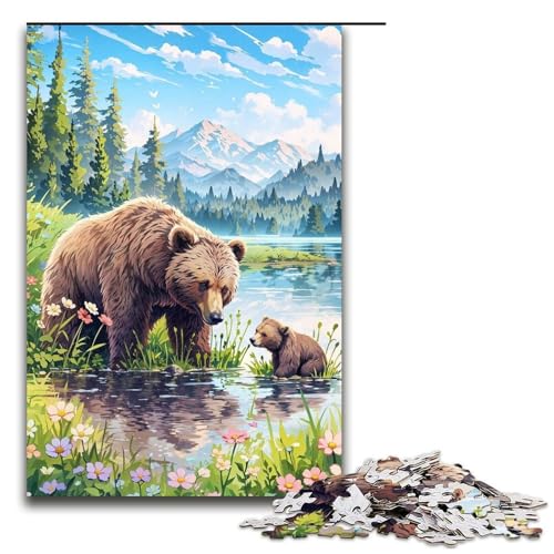 1000-teiliges Puzzle Mama Bear Puzzle für Erwachsene Holzpuzzle Herausforderndes Spiel 1000 PCS von ouynngjing