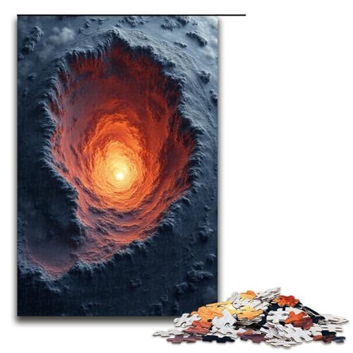 1000-teiliges Puzzle Meteorkrater für Erwachsene Holzpuzzle anspruchsvolles Spiel 1000 Teile (75 x 50 cm) von ouynngjing