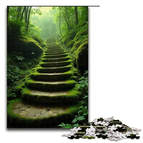 1000-teiliges Puzzle Moosstufen Puzzle für Erwachsene und Kinder Holzpuzzle pädagogisches Spielzeug zum Stressabbau Puzzle 1000 Teile (75 x 50 cm) von ouynngjing