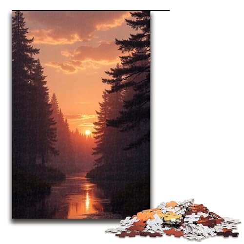 1000-teiliges Puzzle Morgentau Neue Puzzles aus Holz Lernspiele Heimdekoration 1000 Teile (75 x 50 cm) von ouynngjing