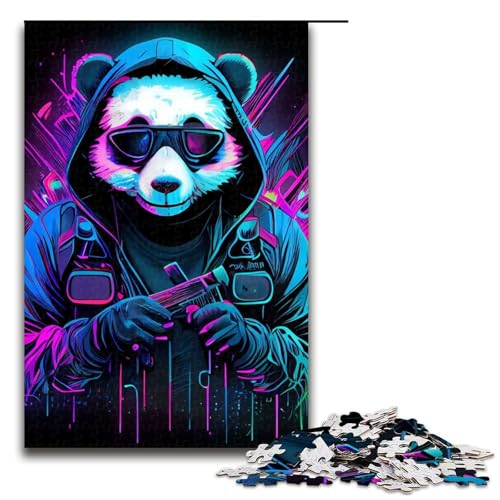 1000-teiliges Puzzle Neon Panda8546 Puzzle für Erwachsene, Holzpuzzle, anspruchsvolles Spiel, 1000 Teile von ouynngjing