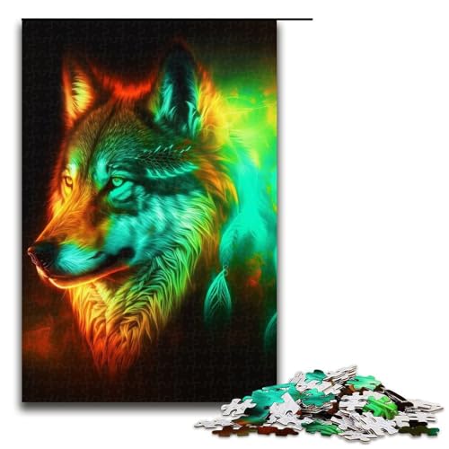 1000-teiliges Puzzle Neon Wolves Jigsaw für Erwachsene und Kinder, Holzpuzzle, pädagogisches Stressabbau-Spielzeug, Puzzle 1000 PCS 1000-teiliges Puzzle Neon Wolves Jigsaw für Erwachsene und Kinder, Holzpuzzle, pädagogisches Stressabbau-Spielzeug, Puzzle 1000 PCS von ouynngjing
