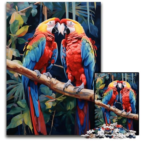 1000 teiliges Puzzle Papagei im Dschungel schwierige Puzzles Entspannung und Herausforderung farbenfrohe Heimdekoration Kunst Freunde 1000 Teile (38x26cm) von ouynngjing