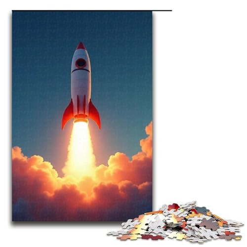1000-teiliges Puzzle Raketen-Puzzle für Erwachsene Holzpuzzle anspruchsvolles Spiel 1000 Teile (75 x 50 cm) von ouynngjing