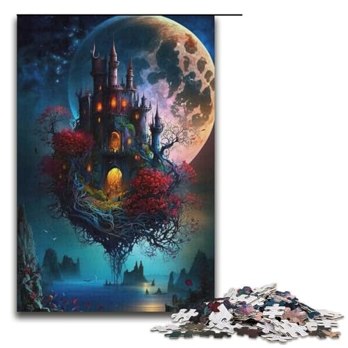1000 teiliges Puzzle Schloss Holzpuzzle für Erwachsene und Kinder pädagogisches Spielzeug zum Stressabbau Puzzle 1000 Teile (38 x 26 cm) von ouynngjing