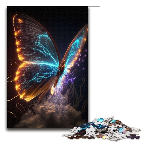1000 teiliges Puzzle Schmetterling buntes Puzzle für Erwachsene Holzpuzzle anspruchsvolles Spiel 1000 Teile (75 x 50 cm) von ouynngjing