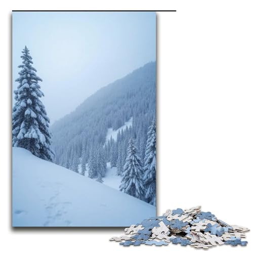 1000-teiliges Puzzle Schneefeld für Erwachsene und Kinder Holzpuzzle pädagogisches Spielzeug zum Stressabbau Puzzle 1000 Teile (75 x 50 cm) von ouynngjing