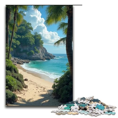 1000-teiliges Puzzle Strand-Puzzle für Erwachsene Holzpuzzle Familienspiele 1000 Teile (75 x 50 cm) von ouynngjing