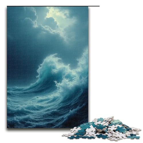 1000-teiliges Puzzle Taifun-Puzzle für Erwachsene Holzpuzzle anspruchsvolles Spiel 1000 Teile (75 x 50 cm) von ouynngjing