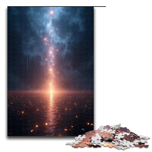 1000-teiliges Puzzle Tausende von Lichtstrahlen für Erwachsene Holzpuzzle anspruchsvolles Spiel 1000 Teile (75 x 50 cm) von ouynngjing