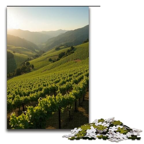 1000-teiliges Puzzle Vineyard für Erwachsene und Kinder Holzpuzzle pädagogisches Spielzeug zum Stressabbau Puzzle 1000 Teile (75 x 50 cm) von ouynngjing