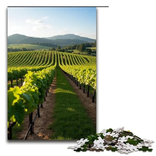 1000-teiliges Puzzle Vineyard für Erwachsene und Kinder Holzpuzzle pädagogisches Spielzeug zum Stressabbau Puzzle 1000 Teile (75 x 50 cm) von ouynngjing