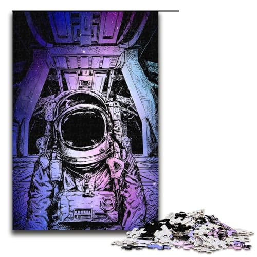 1000 teiliges Puzzle Weltraum Raumfahrer Rakete Puzzle für Erwachsene Holzpuzzle anspruchsvolles Spiel 1000 Teile (75 x 50 cm) von ouynngjing