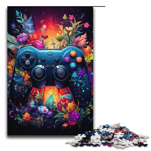 1000-teiliges Puzzle buntes Gamepad-Puzzle für Erwachsene Holzpuzzle anspruchsvolles Spiel 1000 Teile (38 x 26 cm) von ouynngjing
