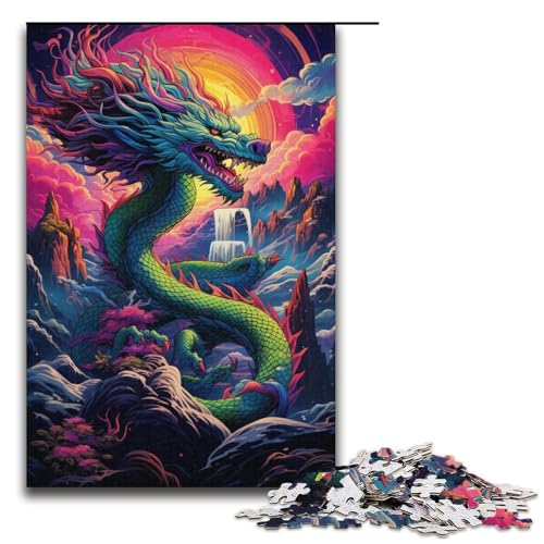 1000-teiliges Puzzle chinesischer Drache für Erwachsene Holzpuzzle anspruchsvolles Spiel 1000 Teile (38 x 26 cm) von ouynngjing